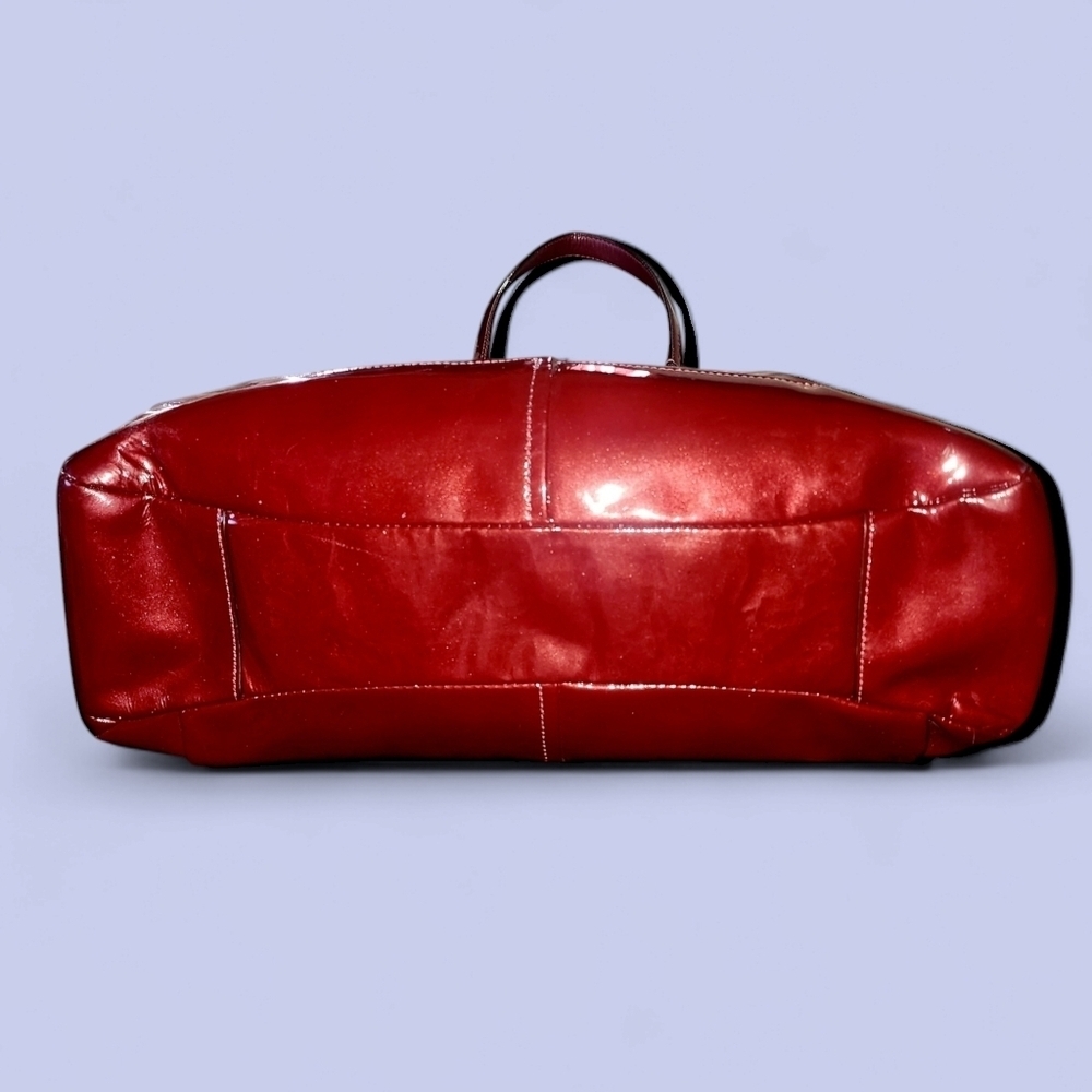 Coach Patent Leather Chelsea Jayden East- West Handbag Carryall Bag 17855 Wine - Picture 7 of 12